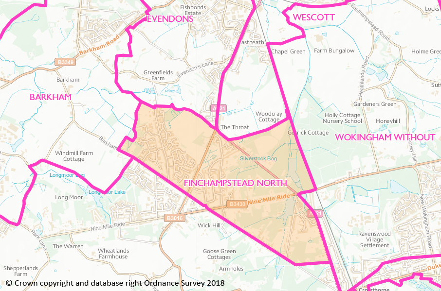 Finchampstead North Ward Boundary