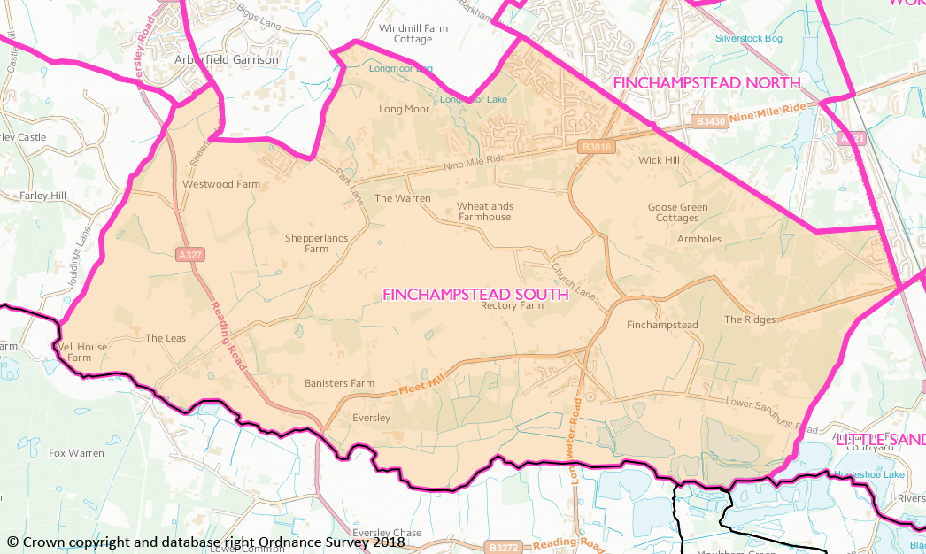 Finchampstead South Ward Boundary